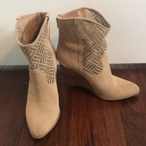 Suede Wedge Booties